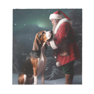 Treeing Walker Coonhound Weihnachtsmann Weihnachte Notizblock