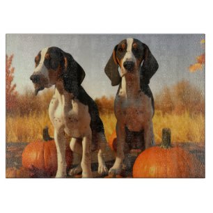 Treeing Walker Coonhound Welpe Herbst Kürbis Schneidebrett