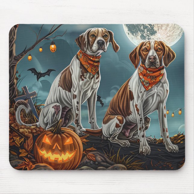 Treeing Walker Halloween Spooky Mousepad (Vorne)
