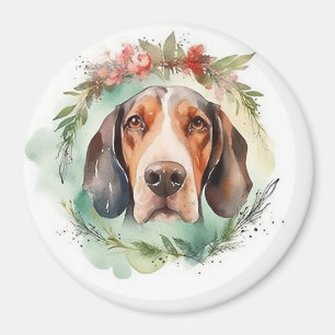 Treeing Walker Weihnachts-Kranz Festiver Hund Magnet