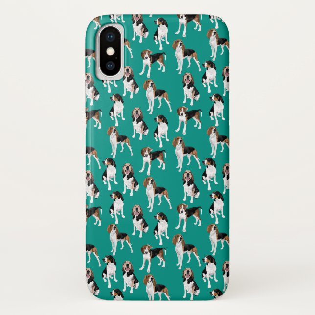 Treeing WandererCoonhound auf aquamarinem Case-Mate iPhone Hülle (Rückseite)