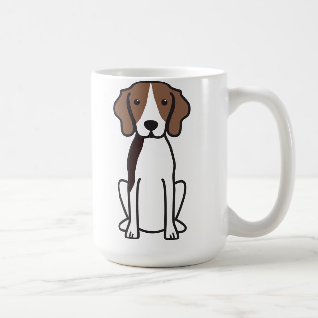 Treeing Wanderercoonhound-HundeCartoon Kaffeetasse (Rechts)