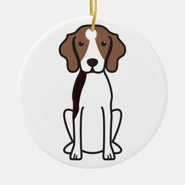 Treeing Wanderercoonhound-HundeCartoon Keramikornament (Vorne)