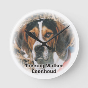 Treeing Wanderercoonhound-Hundeuhr Runde Wanduhr