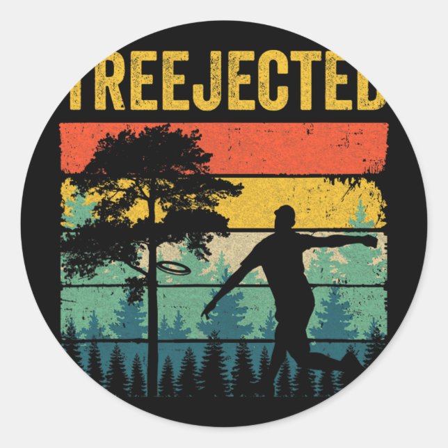 Treejected Lustige Disc Golf Scheiben Treffen Dumm Runder Aufkleber (Vorderseite)