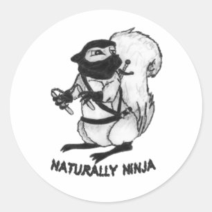 Treerat Ninja Runder Aufkleber