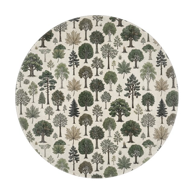 Trees Pattern Schneidebrett (Vorderseite)