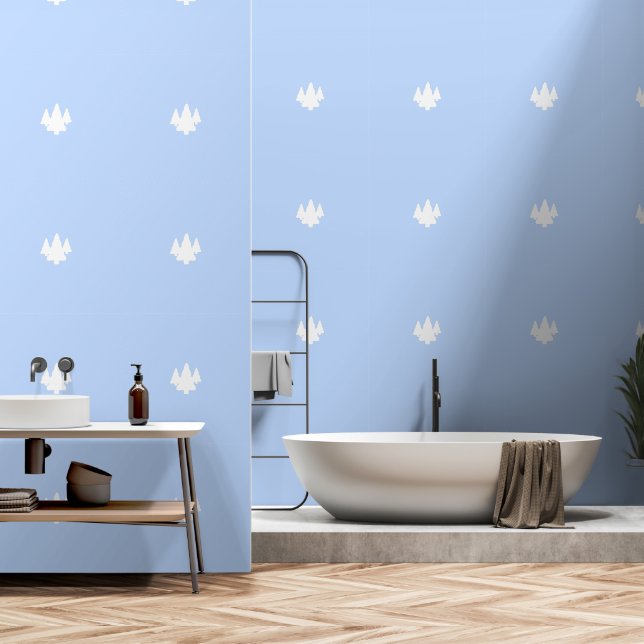 Trees Sky Blue Tapete (Badezimmer)
