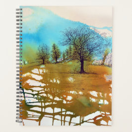 Trees Watercolor Ink Art Planer