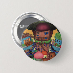 Treetop Fairy Village Art Button