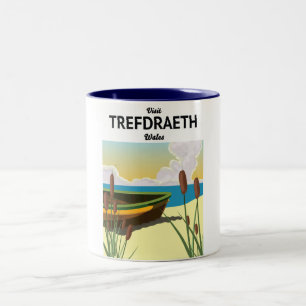 Trefdraht Reiseplakat am Meer Zweifarbige Tasse