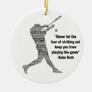 Treffe den Home Run Baseball Motivationswortkunst Keramik Ornament