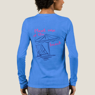 Treffe mich am Strand – Grafische Küsten-Sommer-Vi Tri-Blend Shirt