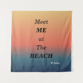 Treffe mich am Strand Sommer Strand Sonnenaufgang  Wandteppich