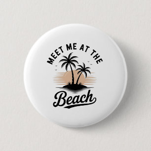 Treffe mich am Strand Sonnenuntergang Tropischer S Button