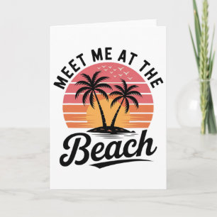 Treffe mich am Strand Sonnenuntergang Tropischer S Karte