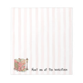 Treffe mich im Buchladen Pink Stripes Notizblock