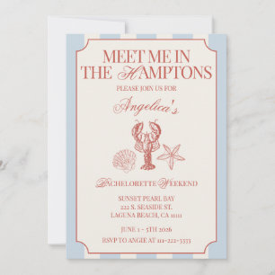 Treffe mich im Hamptons Junggesellinnen-Abschied R Einladung