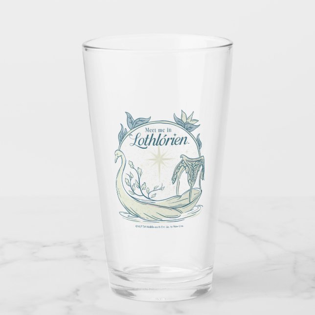 Treffe mich in LOTHLORIEN™ - Schwanenboot Glas (Vorderseite)