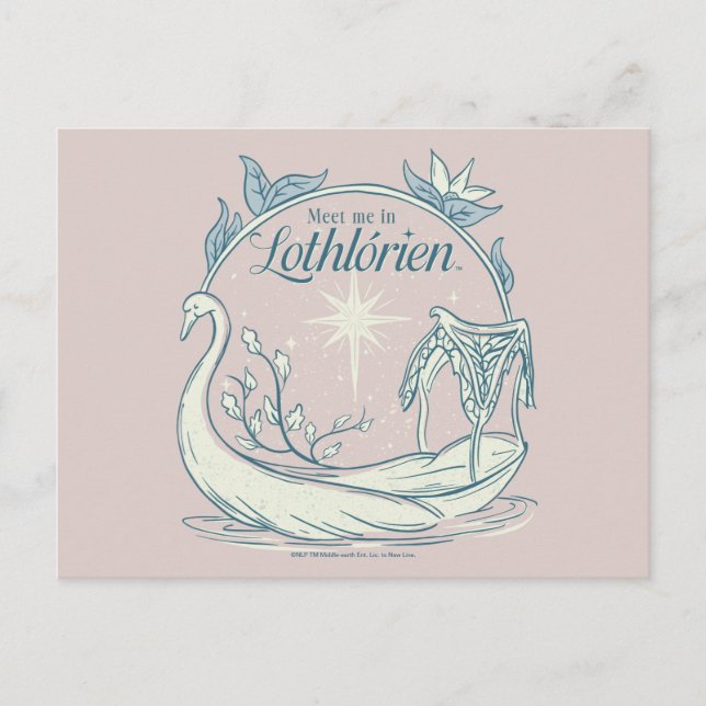 Treffe mich in LOTHLORIEN™ - Schwanenboot Postkarte (Vorderseite)