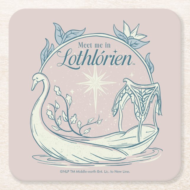 Treffe mich in LOTHLORIEN™ - Schwanenboot Rechteckiger Pappuntersetzer (Vorderseite)