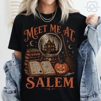 Treffe mich in Salem Halloween Hexe Kristallkugel T-Shirt