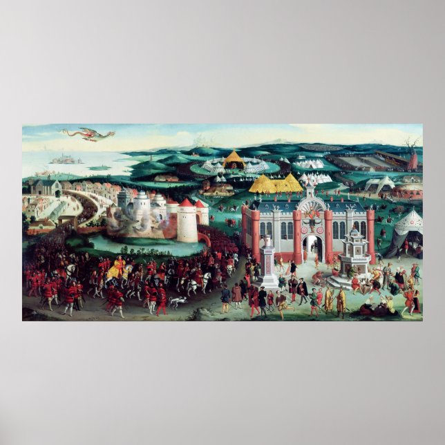 Treffen auf dem Feld des Tuchs aus Gold Poster (Vorne)