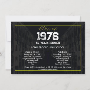 Treffen der Abschlussklasse 1976 in Elegant Black  Einladung
