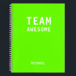 Treffen der Personalisierten Notes des Funny Team Notizbuch<br><div class="desc">Funny Team Personalisiert Notes Office Meeting Notebook enthält den Text "Team Phantastisch" mit Ihrem personalisierten Namen unten auf einem geschlechtsneutralen neongrünen Hintergrund. Personalisieren Sie diese,  indem Sie den Text in dem dafür vorgesehenen Textfeld bearbeiten. Entwickelt für Sie von ©Evco Studio www.zazzle.com/store/evcostudio</div>