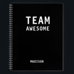 Treffen der Personalisierten Notes des Funny Team Notizbuch<br><div class="desc">Funny Team Personalisiert Notes Office Meeting Notebook enthält den Text "Team Phantastisch" mit Ihrem personalisierten Namen unten auf einem geschlechtsneutralen schwarzen Hintergrund. Personalisieren Sie diese,  indem Sie den Text in dem dafür vorgesehenen Textfeld bearbeiten. Entwickelt für Sie von ©Evco Studio www.zazzle.com/store/evcostudio</div>