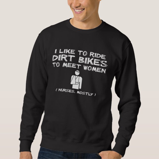 Treffen-Frauen-Schmutz-Fahrradmotocross-lustiger Sweatshirt (Vorderseite)