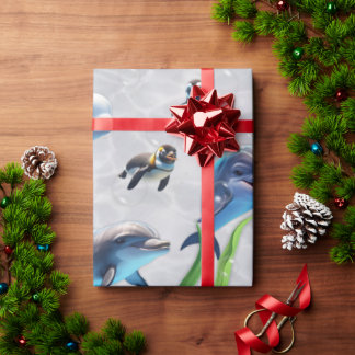 Treffen in den Dolphinarium-Umlaufbahnen Geschenkpapier