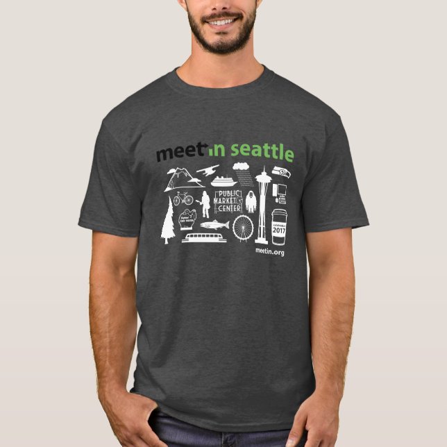 Treffen-in Seattle 2017 Ikonen, dunkler T-Shirt (Vorderseite)