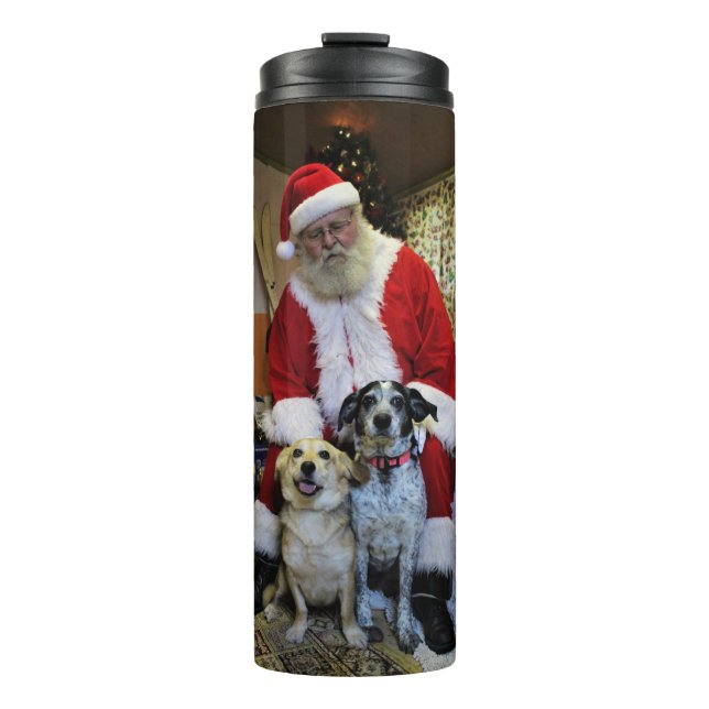 Treffen mit dem Weihnachtsmann Thermosbecher (Vorderseite)