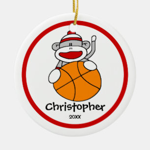 Treffen Sie Affe-Basketball-Jungen" Keramik Ornament