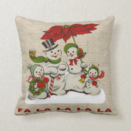 Treffen Sie das lustige, die Schneefamilie… Kissen