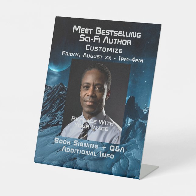 Treffen Sie das SciFi-Theme des Autors Sockelschild (Vorderseite)
