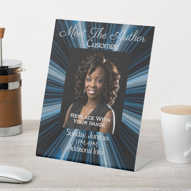 Treffen Sie den Autor Blue Rays Sockelschild (In SItu)