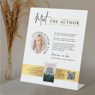 Treffen Sie den Autor Foto Book Signature Imitats Sockelschild