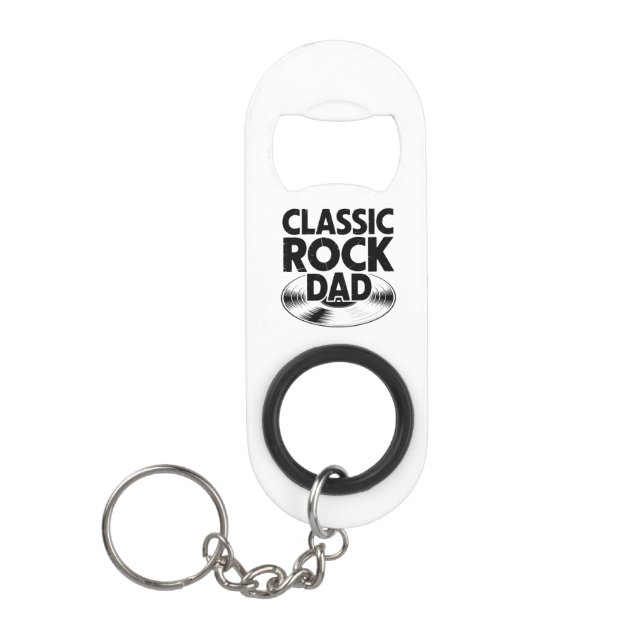 Treffen Sie den Classic Rock Vater Schlüsselanhäng Mini Flaschenöffner (Vorderseite)