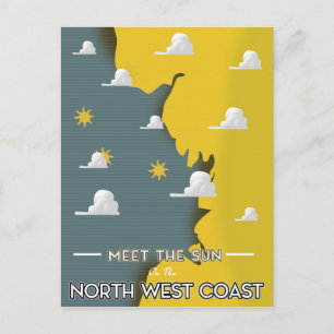 Treffen Sie die Sonne an der Nordwestküste Postkarte