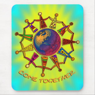 Treffen Sie Menschen   Yellocyanlila-Glanz Mousepad
