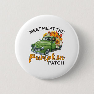 Treffen Sie mich am Pumpkin Patch Lieferwagen Fall Button