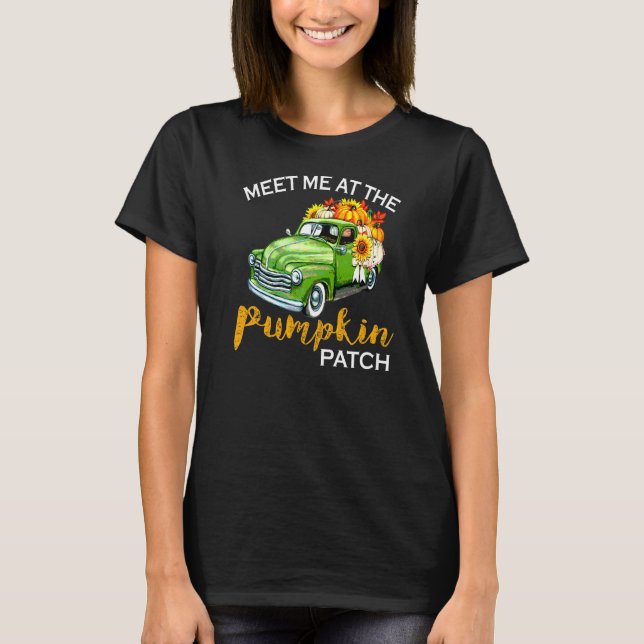 Treffen Sie mich am Pumpkin Patch Lieferwagen Fall T-Shirt (Vorderseite)