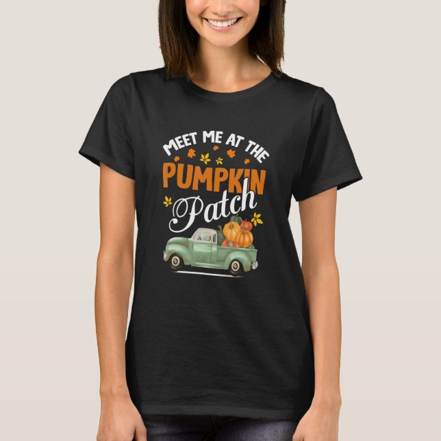 Treffen Sie mich am Pumpkin Patch Lieferwagen Fall T-Shirt (Vorderseite)