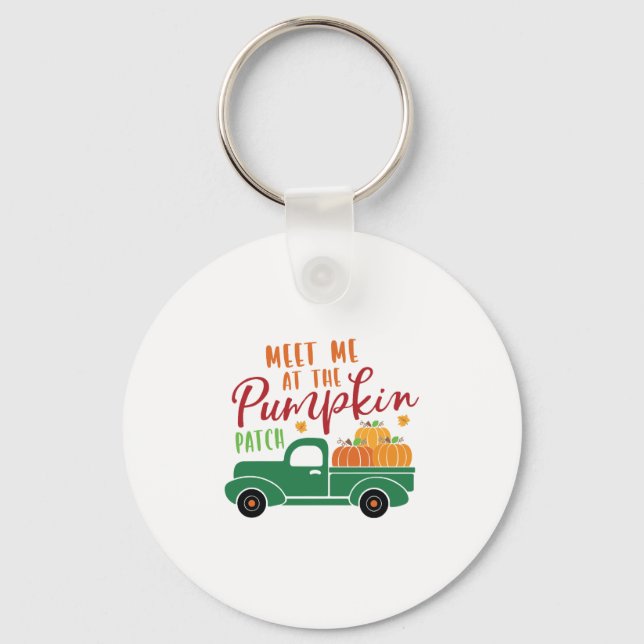 Treffen Sie mich am Pumpkin Patch Schlüsselanhänger (Vorderseite)