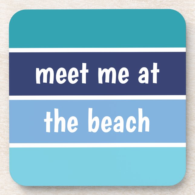 Treffen Sie mich am Strand Getränkeuntersetzer (Vorderseite)