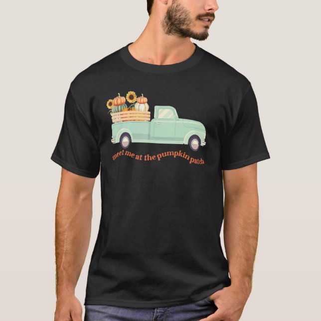 Treffen Sie mich auf dem Pumpkin Patch Retro Fall  T-Shirt (Vorderseite)