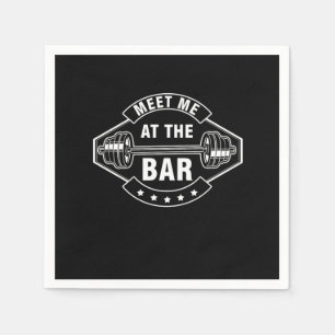Treffen Sie mich auf der Bar Weighebigst Barbell B Serviette