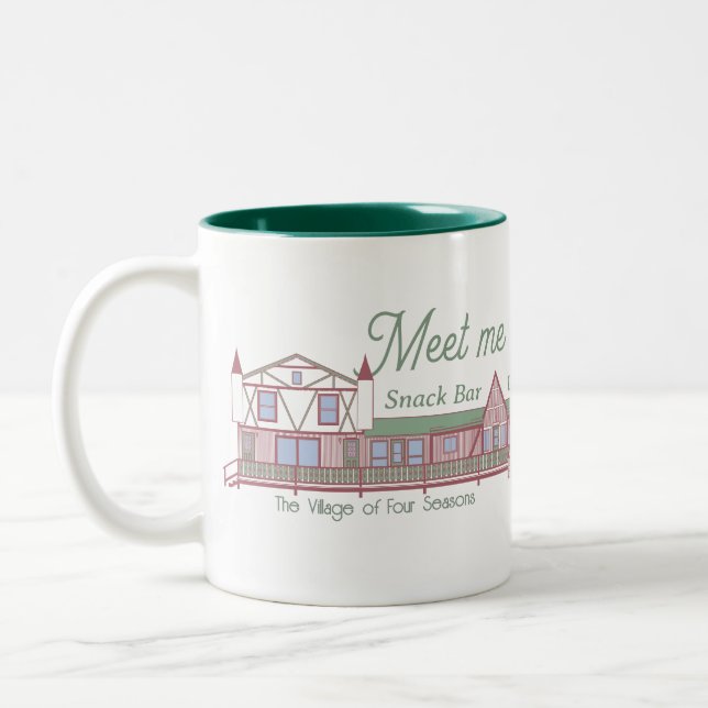 Treffen Sie mich auf der Boardwalk-Tasse Zweifarbige Tasse (Links)